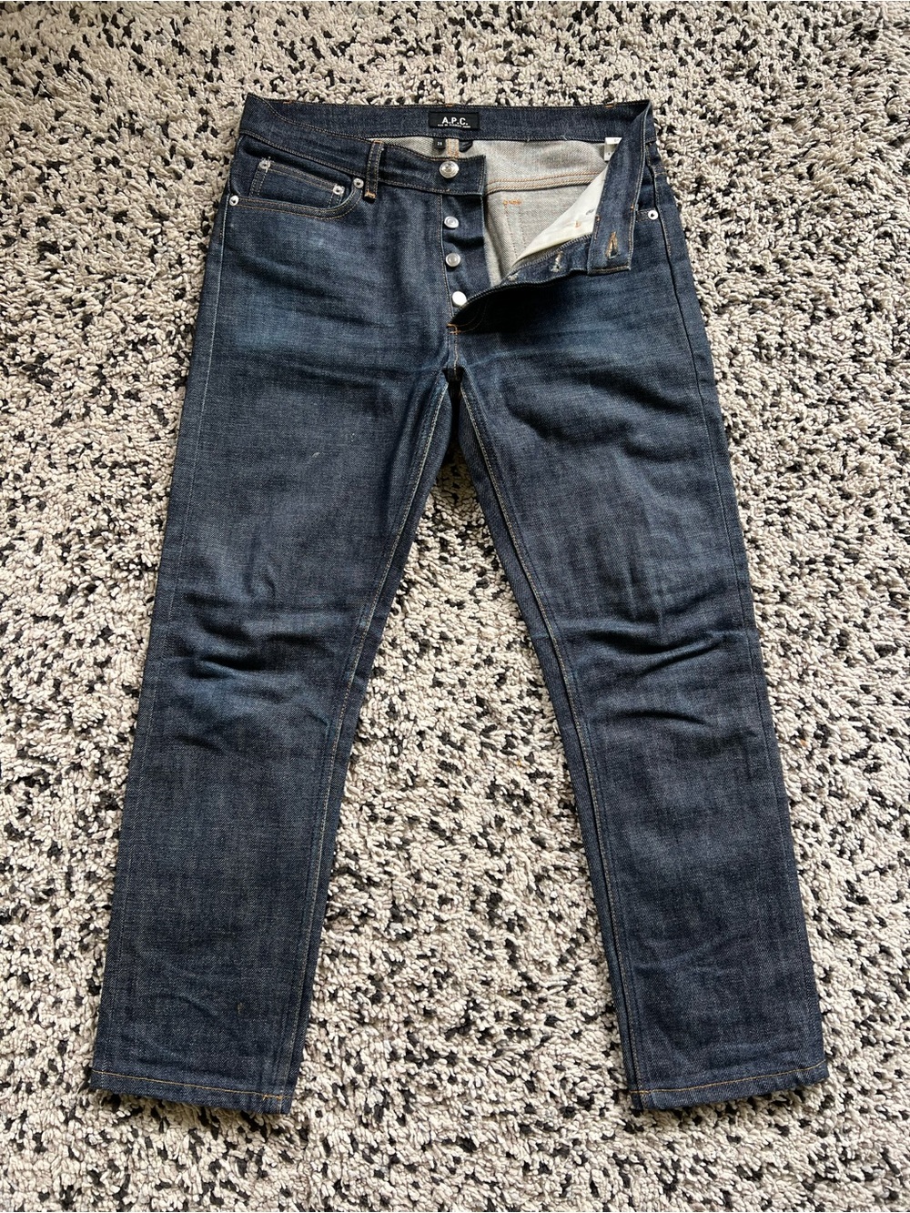 A.P.C. Petite Standard Selvedge Denim Jeans Dark Blue Size 28 x 26” Inseam